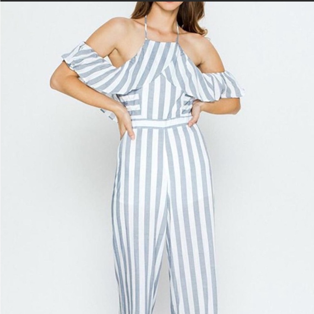 NWT Jealous Tomato Striped Halter Jumpsuit